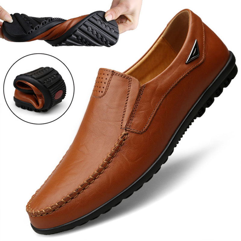 Streetwear Brand Luxury - Męskie buty casual ze skóry naturalnej
