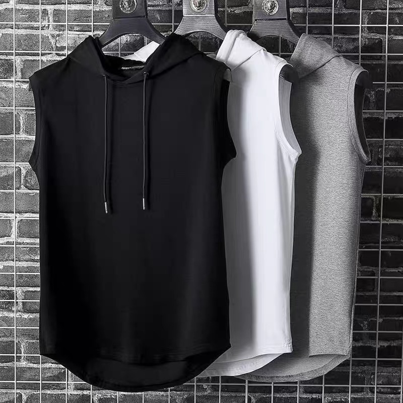 Streetwear Brand Hong Kong - Męska kamizelka z kapturem bez rękawów